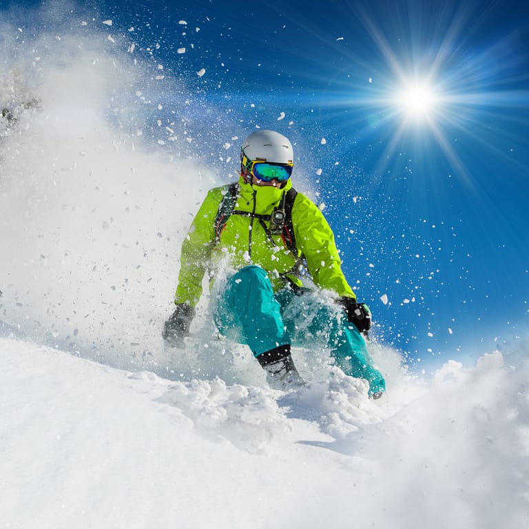 Freeride,In,Fresh,Powder,Snow.,Skiing.